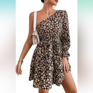 Pretty Garden One Shoulder Boho Floral Dress - Never Worn